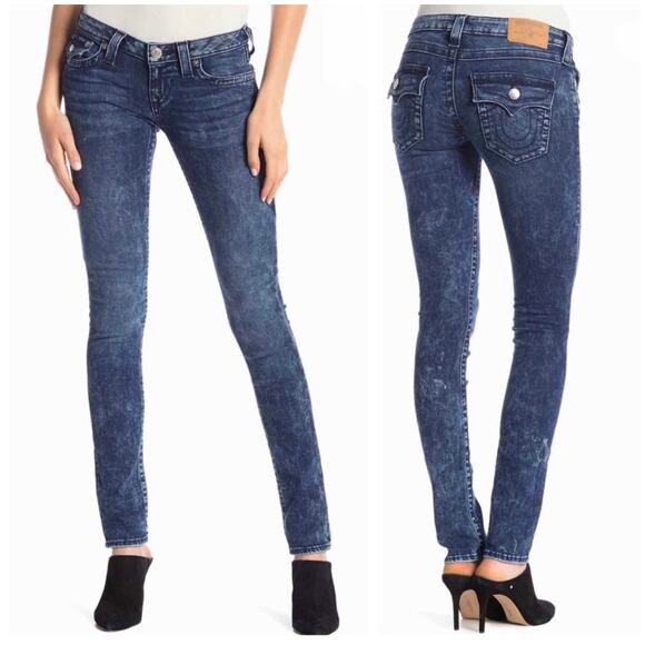 True religion Womens jeans skinny w back pocket flaps low rise Size 26 - Picture 1 of 9